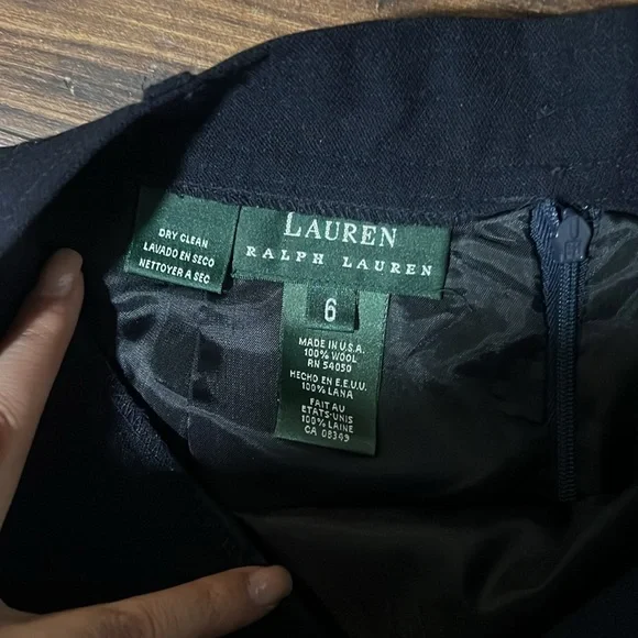 Ralph Lauren wool navy midi maxi pencil skirt, size 6 - Picture 6 of 7